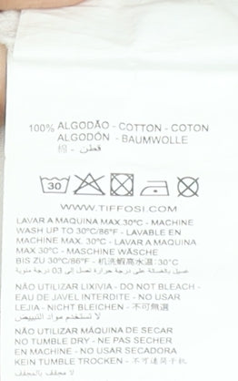 Tiffosi Men's White Graphic Cotton Crew Neck Short Sleeve T-Shirt L