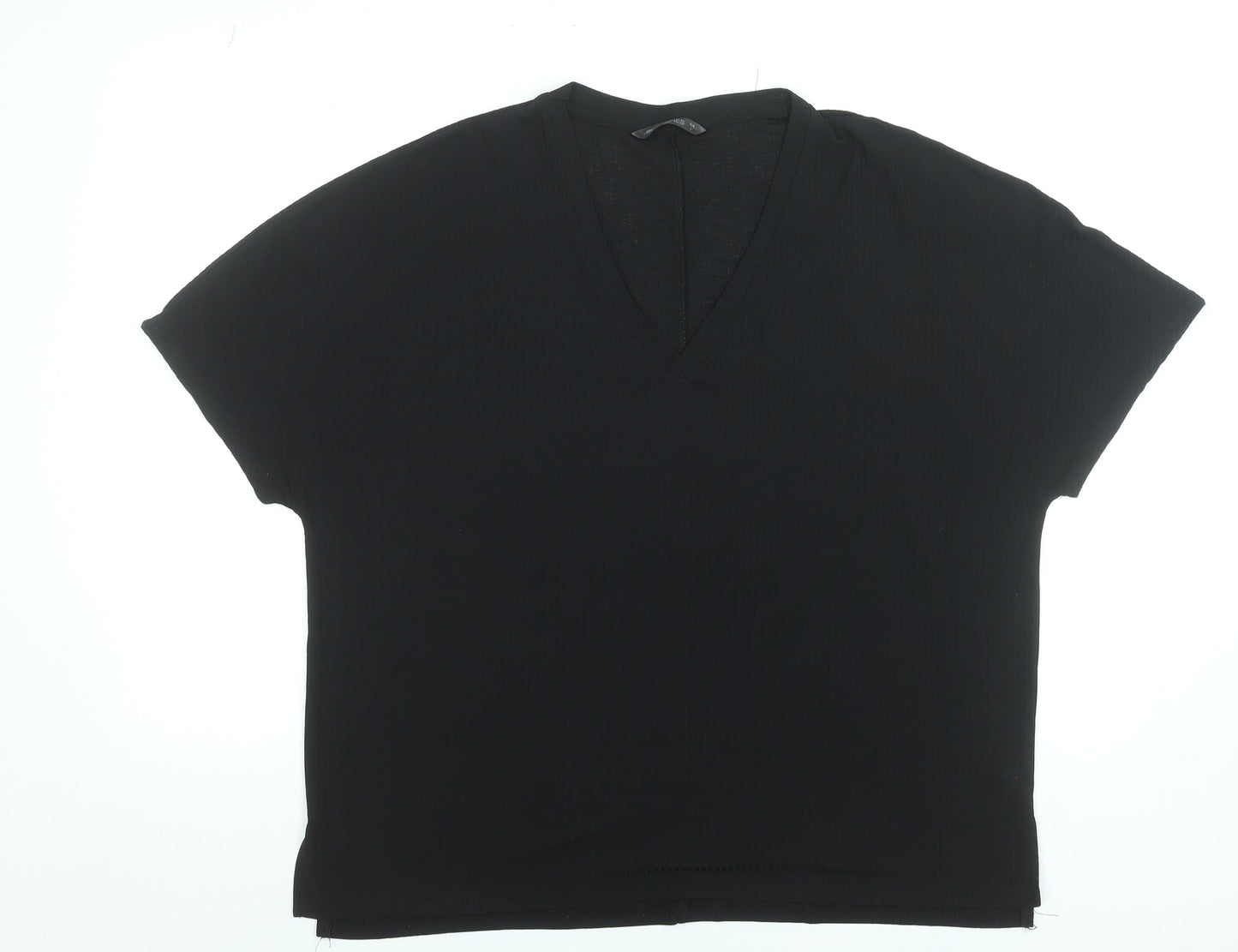 Womens UK Size L Dunnes Stores Black Basic T-Shirt