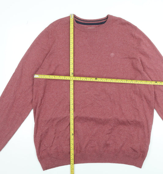 Fat Face Men’s Red Cotton Wool Crew Neck Jumper 2XL Tall
