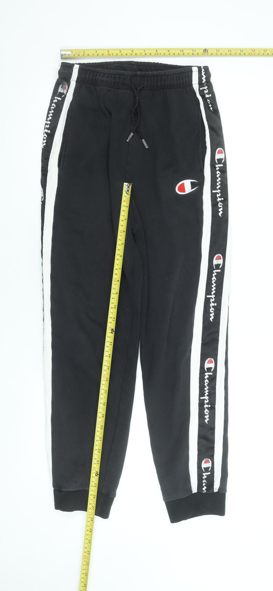 Champion Men's Black XL Jogger Trousers with Logo Side Panels