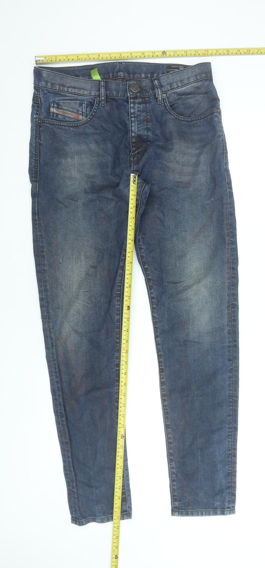 Diesel D-Strukt Jogg Slim Blue Men's Jeans W32 Straight Fit Cotton Blend