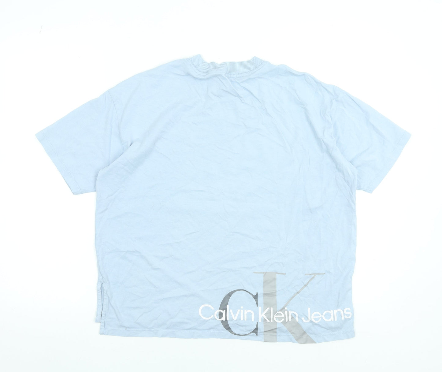 Womens UK Size S Calvin Klein Jeans Blue Basic T-Shirt