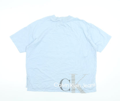 Womens UK Size S Calvin Klein Jeans Blue Basic T-Shirt