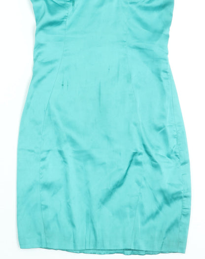 Oh Polly Women Blue Size 4 Bodycon Short Dress