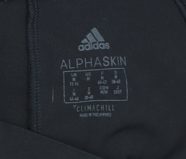 Adidas Womens Black Alphaskin Capri Leggings Size M 12-14 Climachill