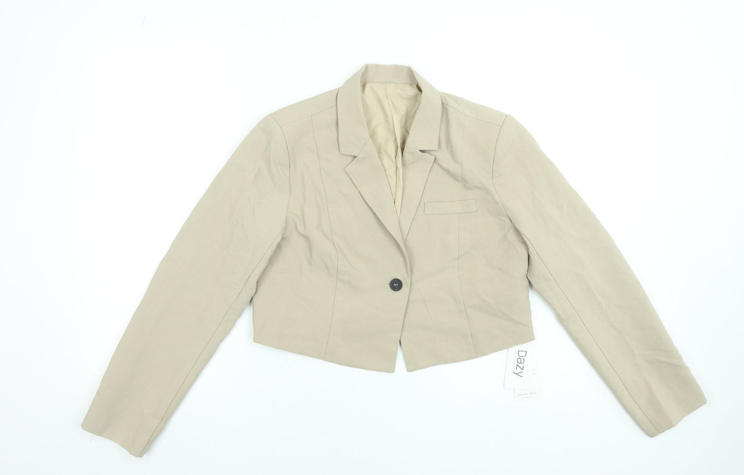 Womens UK Size M Dazy Beige Basic Jacket