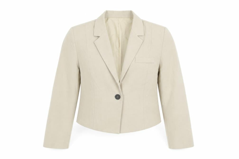 DAZY Women’s Beige Cropped Blazer Jacket Size M
