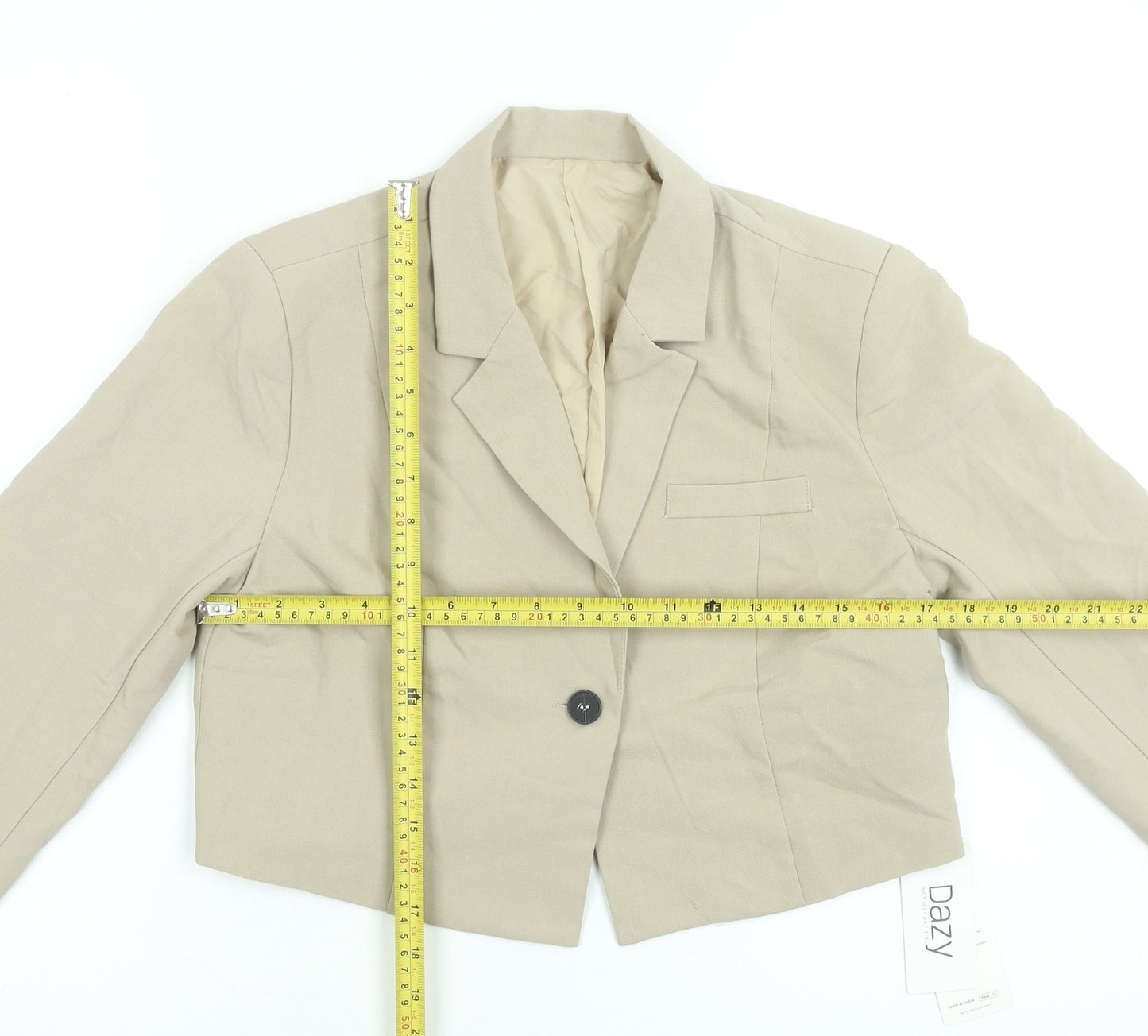 Womens UK Size M Dazy Beige Basic Jacket