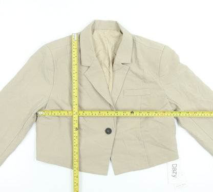 Womens UK Size M Dazy Beige Basic Jacket
