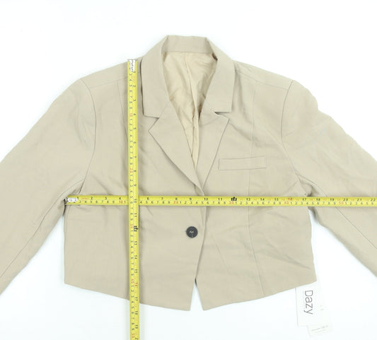 Womens UK Size M Dazy Beige Basic Jacket