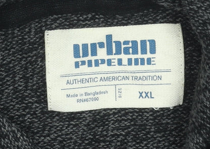 Urban Pipeline Men's Multicoloured 2XL Striped Knit Pullover Hoodie