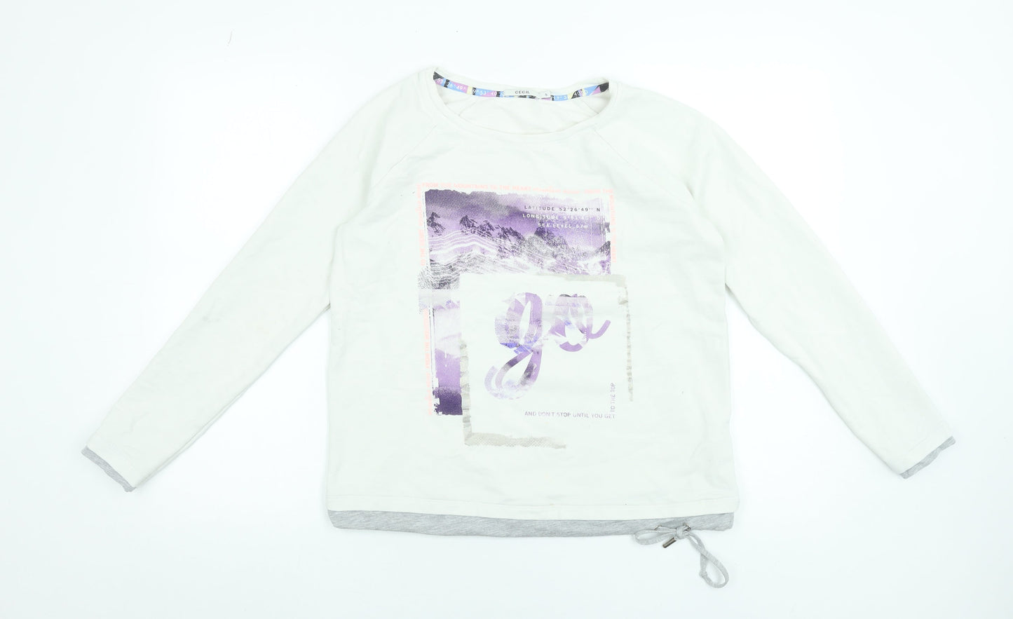 Womens UK Size S Cecil White Basic T-Shirt