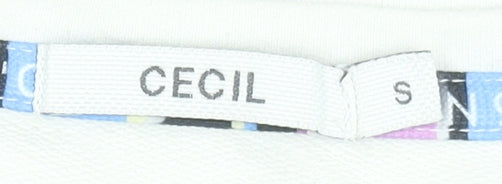 Womens UK Size S Cecil White Basic T-Shirt