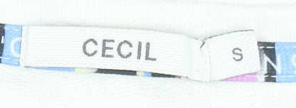 Womens UK Size S Cecil White Basic T-Shirt