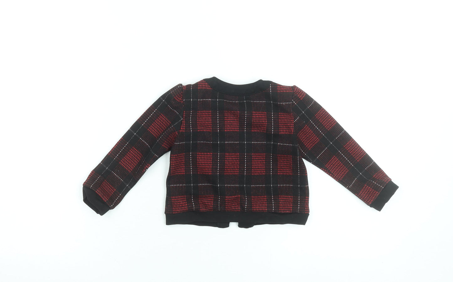 River Island Mini Red & Black Check Knit Cardigan 12-18 Months