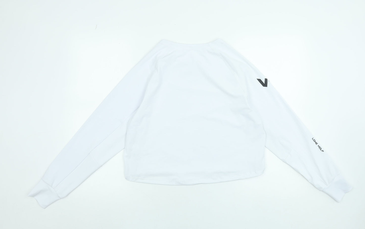 Womens UK Size S Lone Wolf White Gym & Training Running & Jogging Yoga T-Shirt