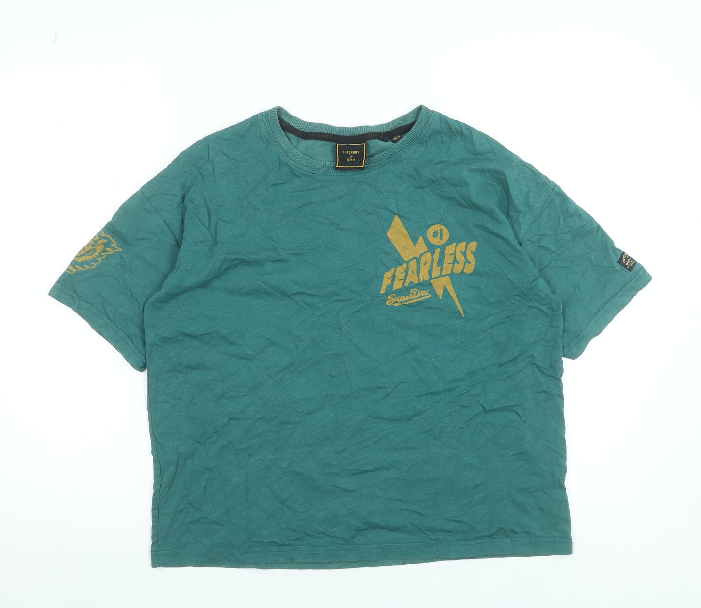 Womens UK Size 8 Superdry Green Basic T-Shirt