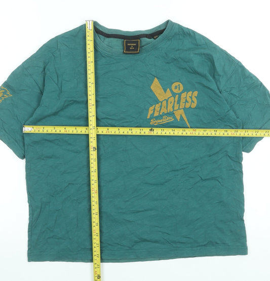 Womens UK Size 8 Superdry Green Basic T-Shirt