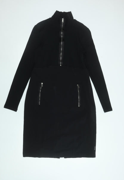 Marc Cain Women's Black Knee Length Shift Dress Size 16