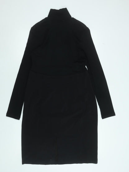 Marc Cain Women's Black Knee Length Shift Dress Size 16