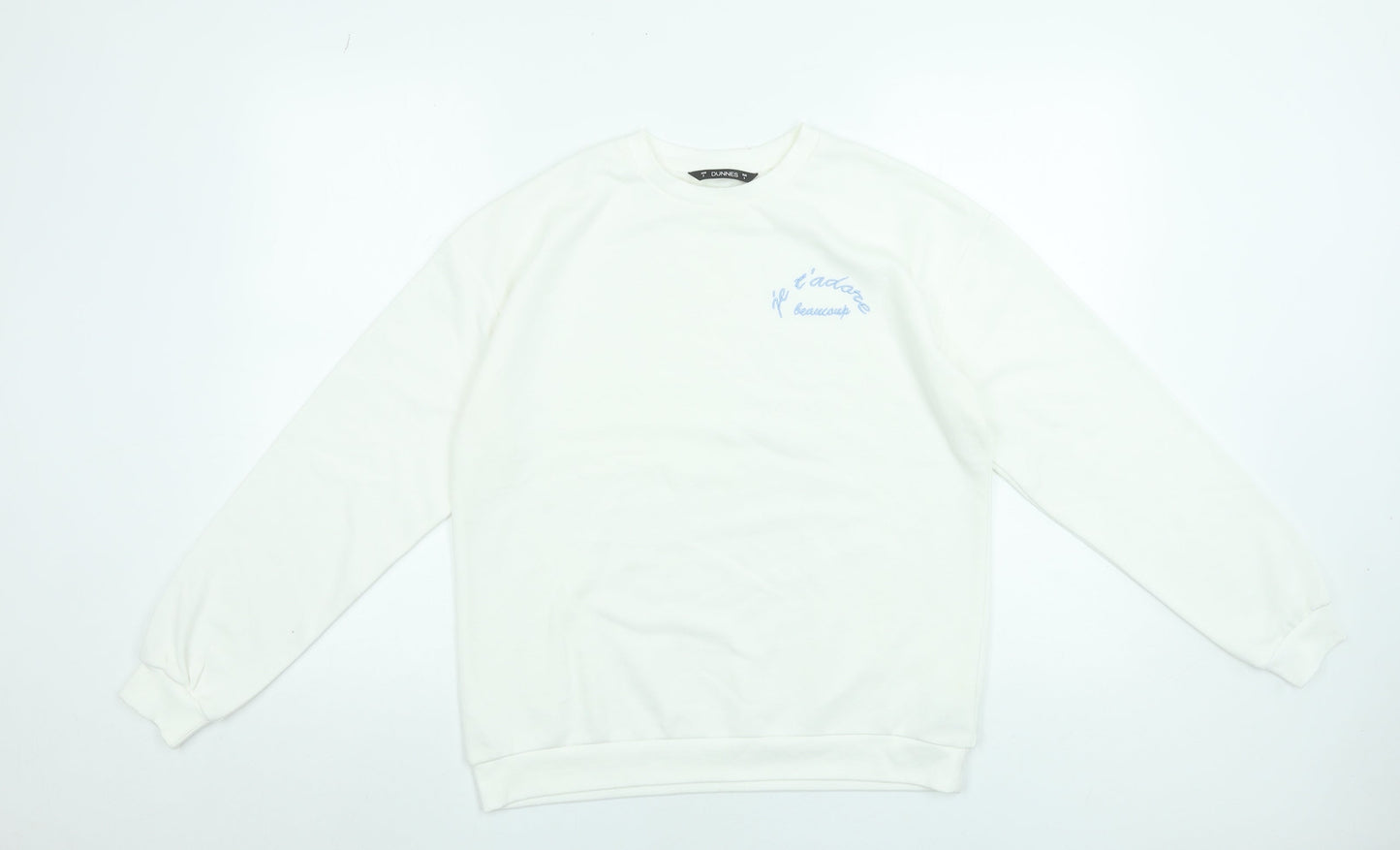 Womens UK Size S Dunnes Stores White Pullover Sweatshirt