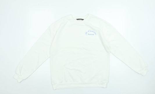 Womens UK Size S Dunnes Stores White Pullover Sweatshirt