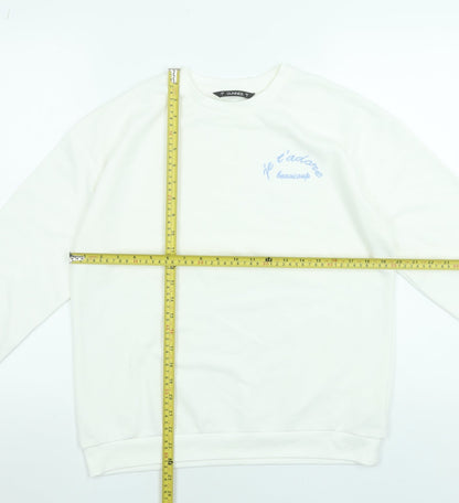 Womens UK Size S Dunnes Stores White Pullover Sweatshirt