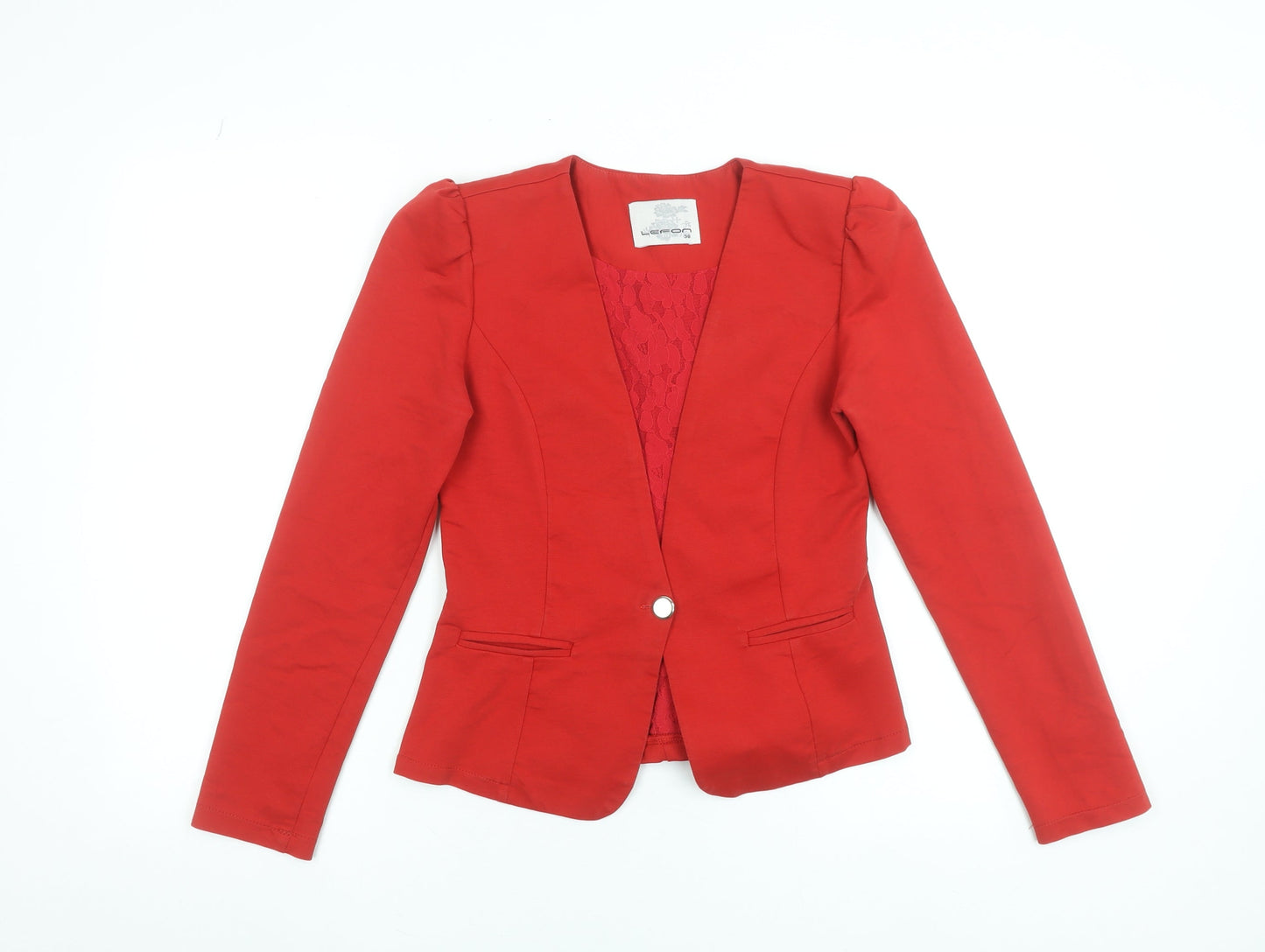 Womens UK Size 10 Lefon Red Basic Jacket