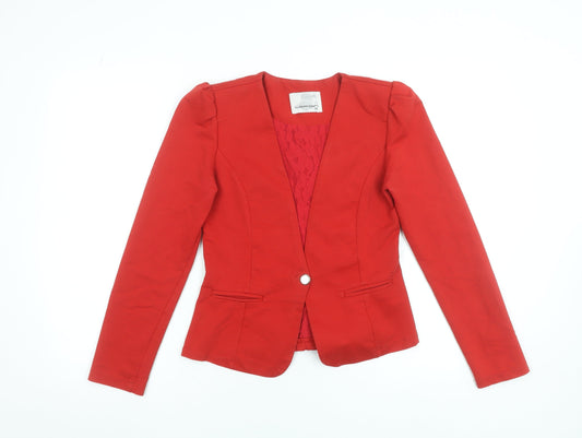 Womens UK Size 10 Lefon Red Basic Jacket