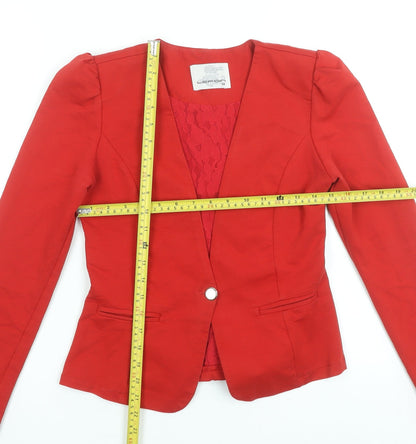 Womens UK Size 10 Lefon Red Basic Jacket