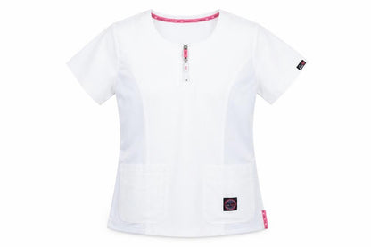 Womens UK Size S Koi Lite White Basic T-Shirt