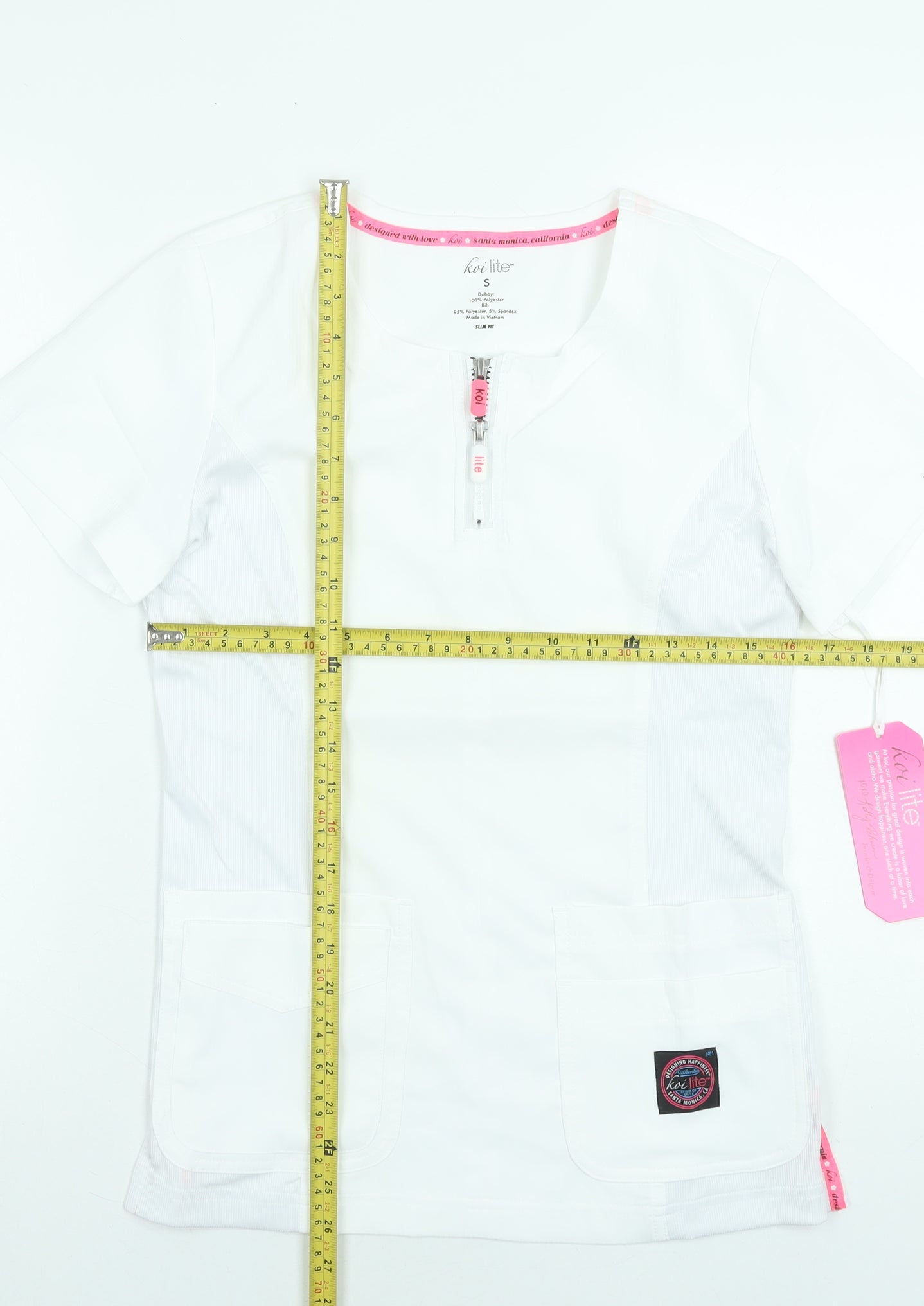Womens UK Size S Koi Lite White Basic T-Shirt