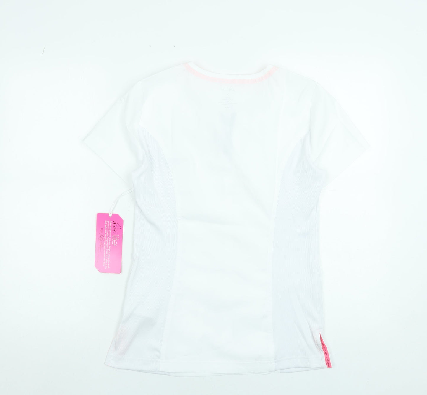 Womens UK Size S Koi Lite White Basic T-Shirt