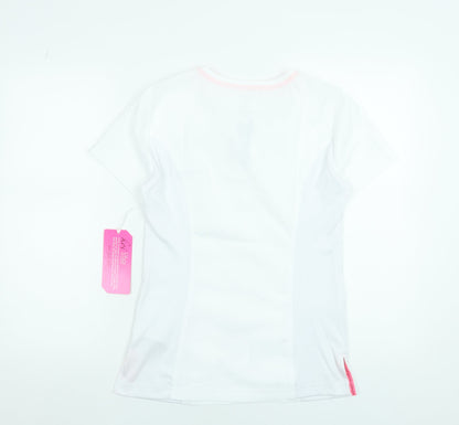 Womens UK Size S Koi Lite White Basic T-Shirt