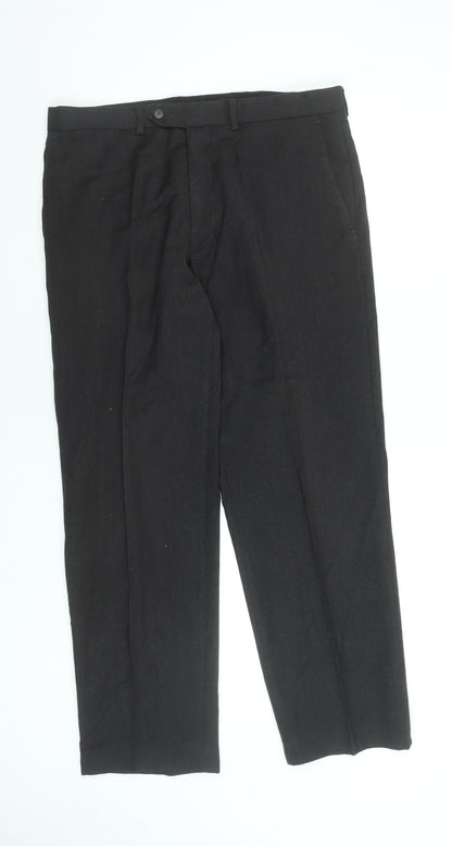 Marks and Spencer Men's Black Wool Cashmere Dress Pants 34W 29L