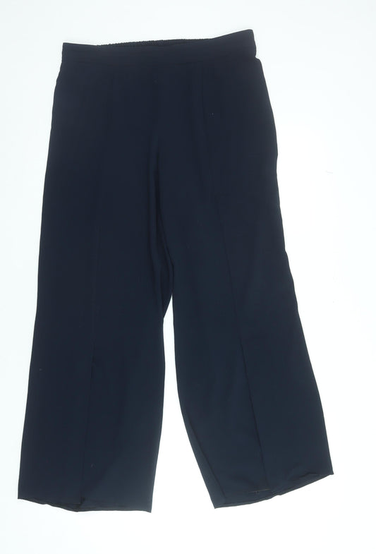 Evans Women’s Black Wide-Leg Cropped Trousers Size 16