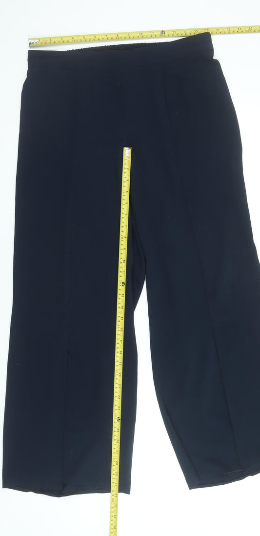 Evans Women’s Black Wide-Leg Cropped Trousers Size 16