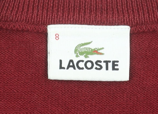 Lacoste Men Red 3XL Wool Blend Crew Neck Pullover Jumper