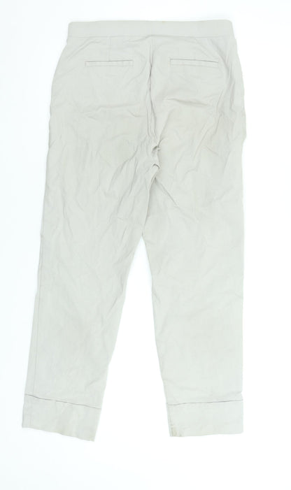Womens UK Size M Gallery Regular Fit Cropped Grey Trousers