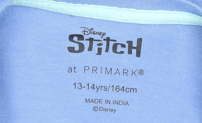 Disney Stitch Blue Cropped Teen Girls T-Shirt by Primark Size 14