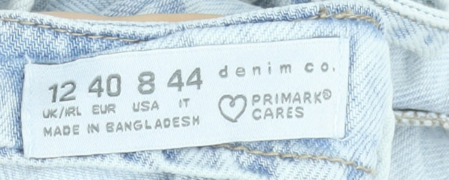 Primark Women Blue Denim Halter Midi Slip Dress Size 12