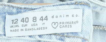 Primark Women Blue Denim Halter Midi Slip Dress Size 12