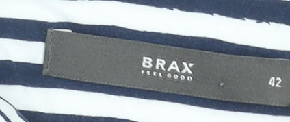 Womens UK Size 14 BRAX Blue Basic Button-Up