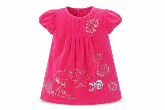 Peanuts Snoopy Girls Pink Velvet A-Line Dress 12 Months