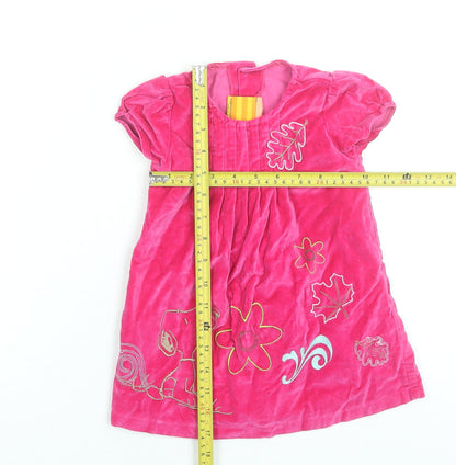 Peanuts Snoopy Girls Pink Velvet A-Line Dress 12 Months