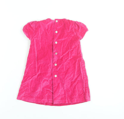 Peanuts Snoopy Girls Pink Velvet A-Line Dress 12 Months