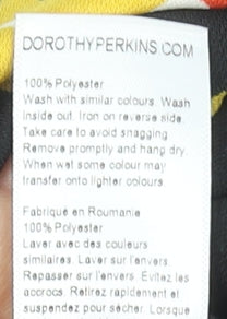 Dorothy Perkins Women Black Floral A-Line Knee Length Dress Size 8