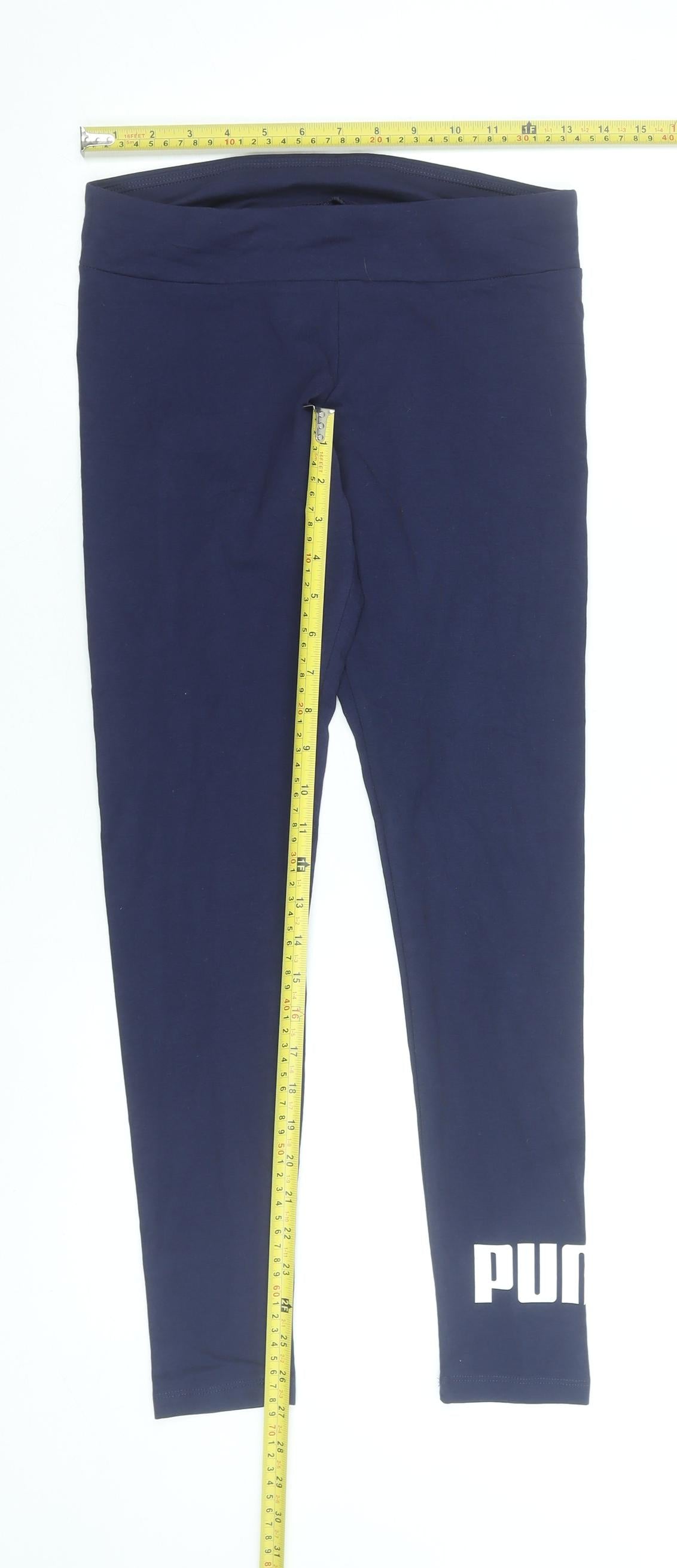 Womens UK Size S PUMA Slim Fit Leggings Blue Leggings