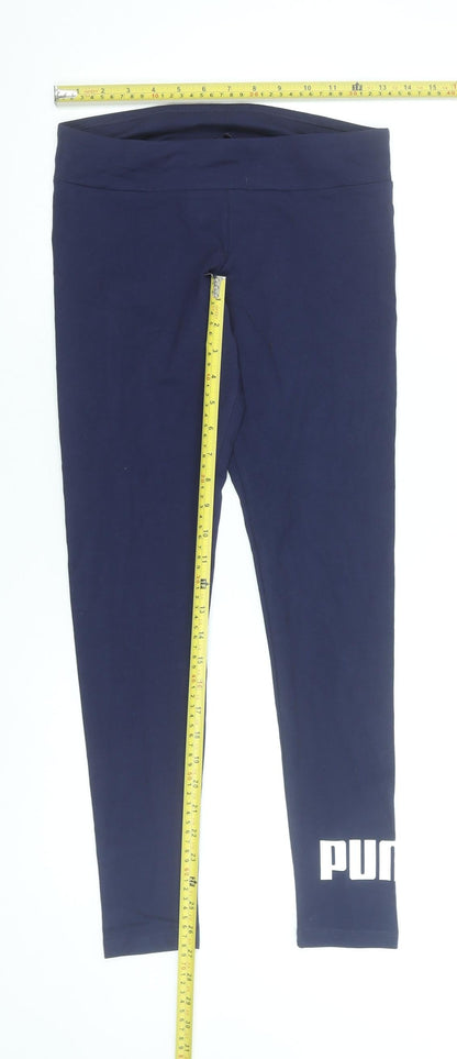 Womens UK Size S PUMA Slim Fit Leggings Blue Leggings