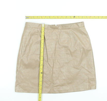 Womens UK Size 12 River Island Straight & Pencil Faux Leather Skirt